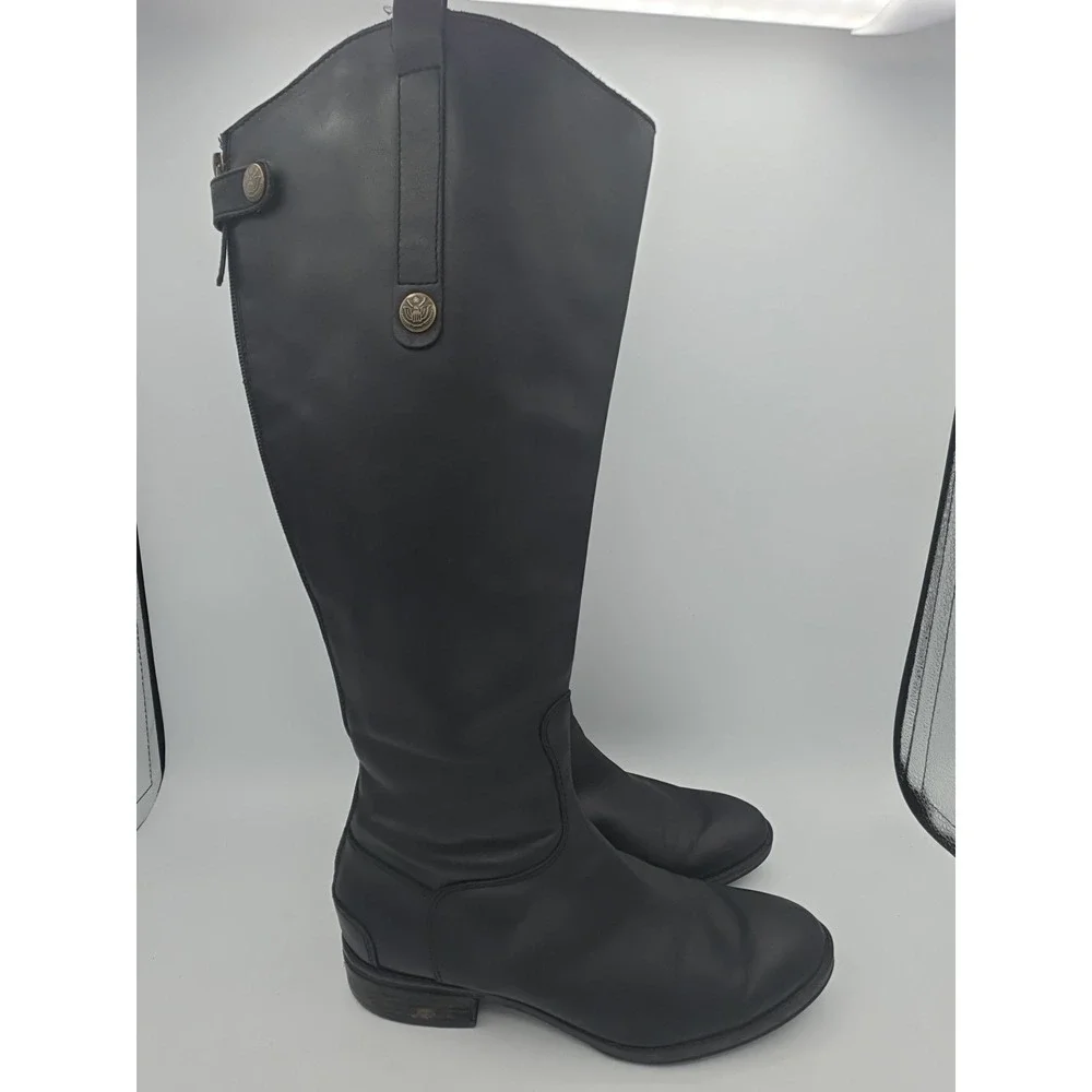 Sam Edelman‎ Penny Leather Riding Boot in Black Size 7