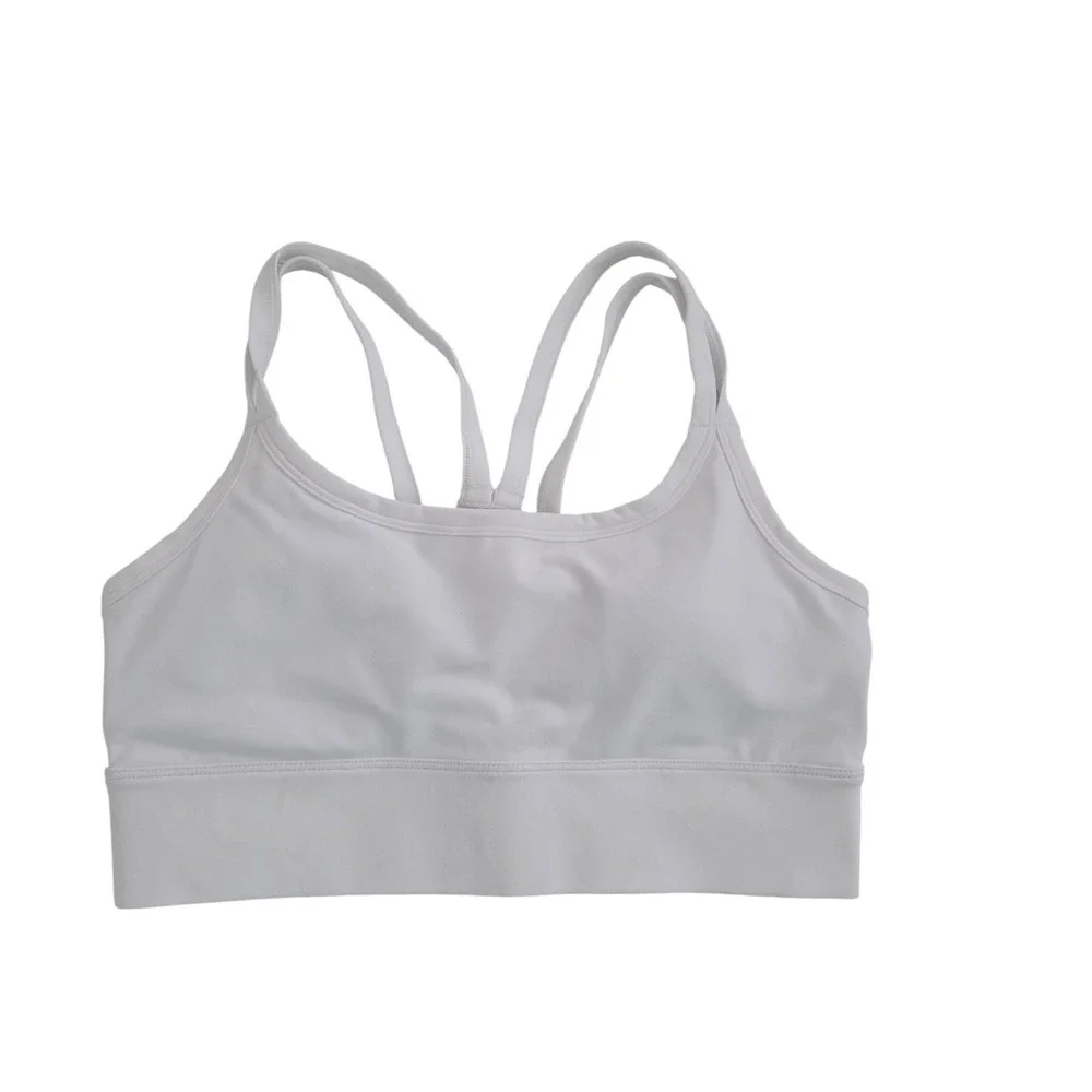 Fabletics White Multi-Strap Racerback Sports Bra‎ Small Medium Impact NWT