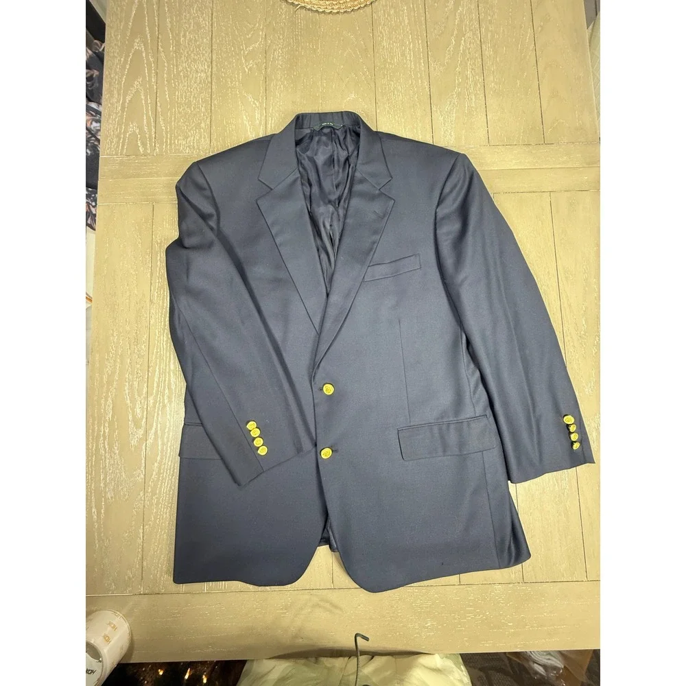 Brooks Brothers Loro Piana Sport Coat Mens 48R Navy Wool Blazer Country Club USA