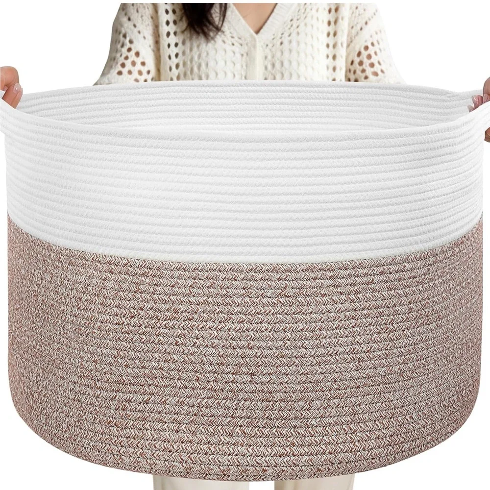 XXL large laundry basket 90L Cotton Storage Basket storage and organizers
