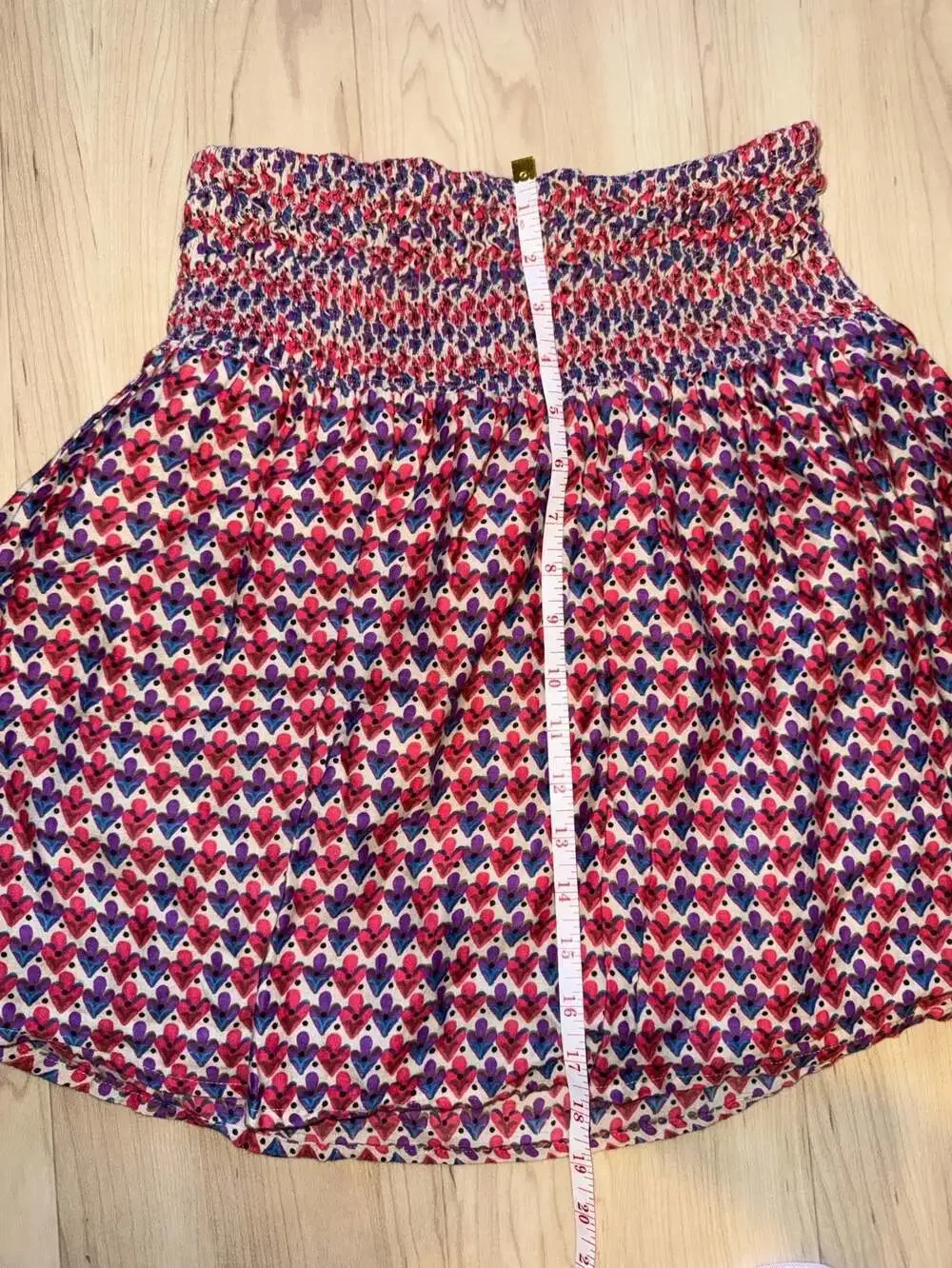 Natural Life Reversible Smocked Waist Skirt Size S