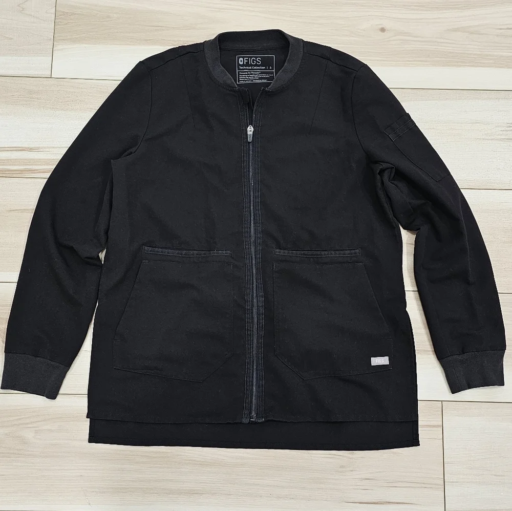 Figs Bellery Scrub Jacket zipped black S