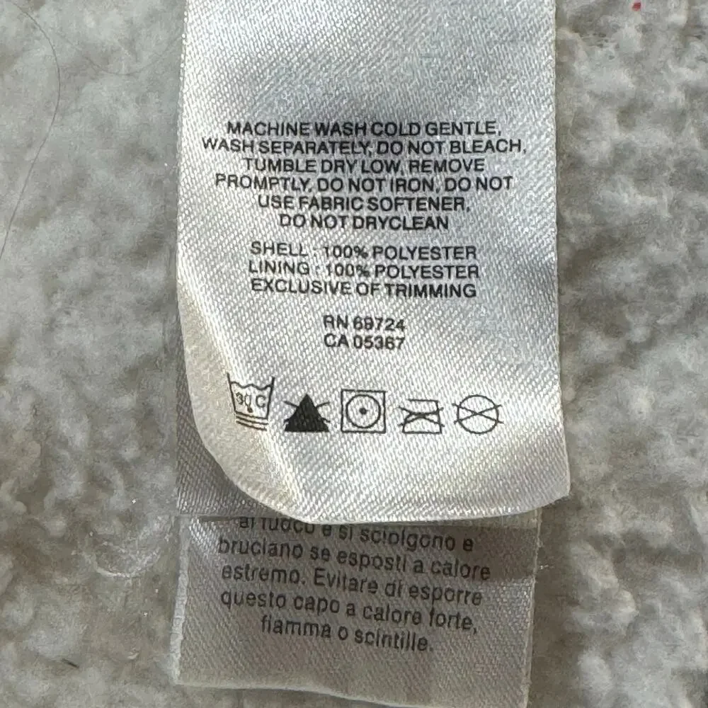 Columbia Sherpa Fleece Jacket Coat White Green Medium