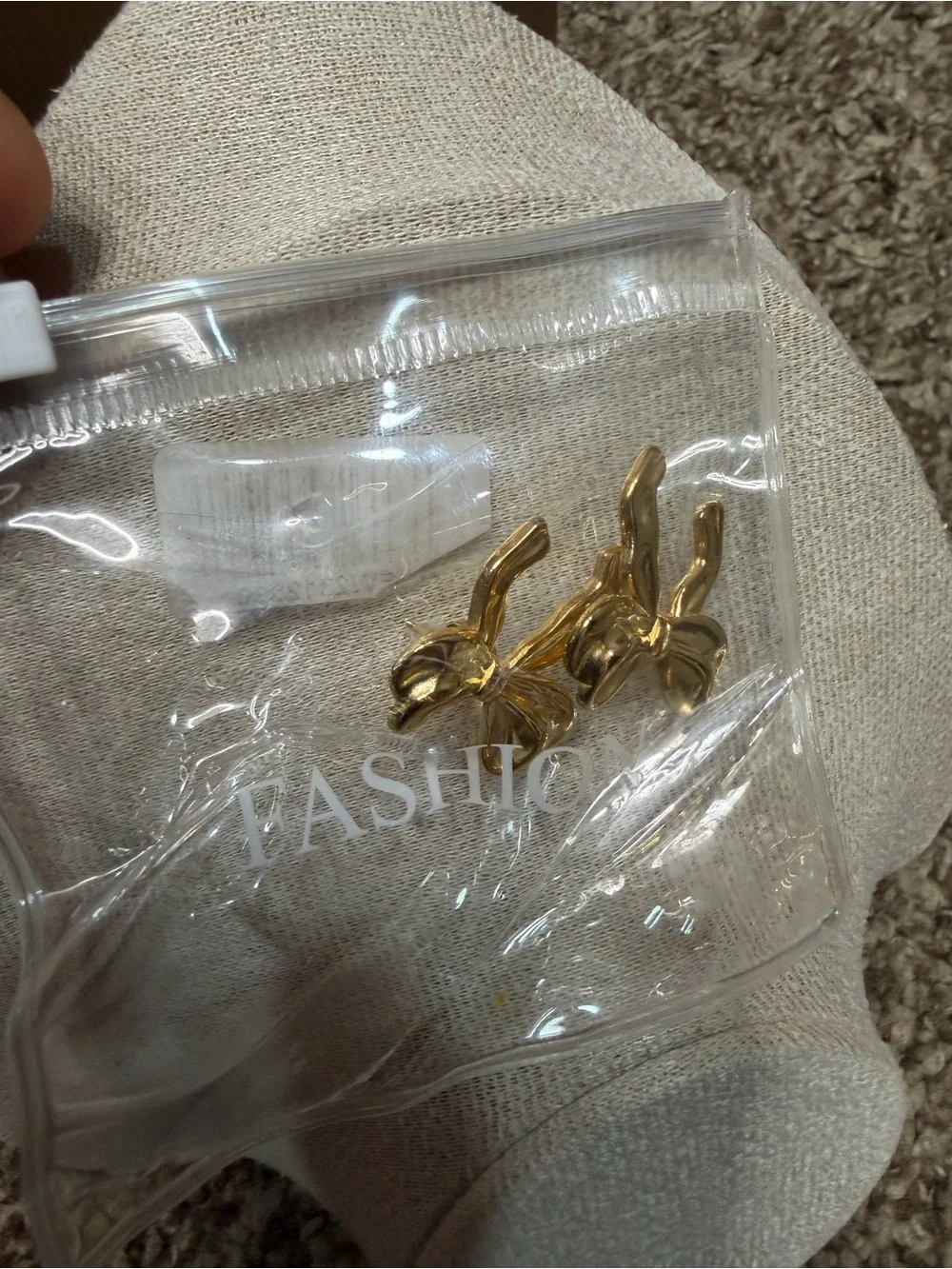 Gold Bow Clip-On Earrings