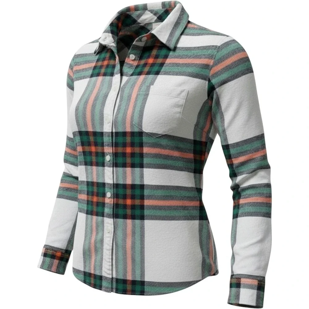 J.Crew The Perfect Shirt Womens L Flannel Plaid Cotton Button Down