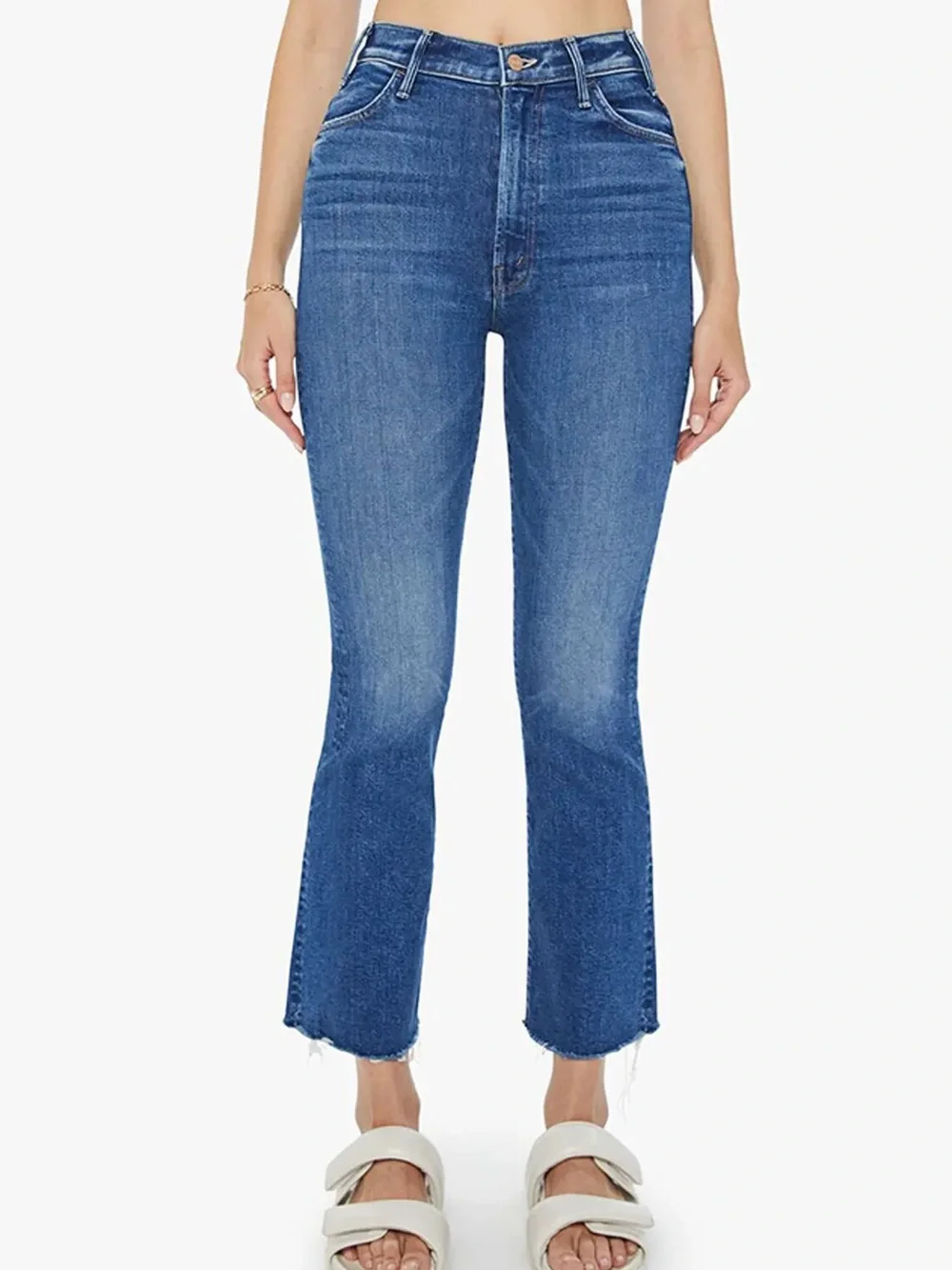MOTHER Hustler Frayed Ankle Petite Jeans