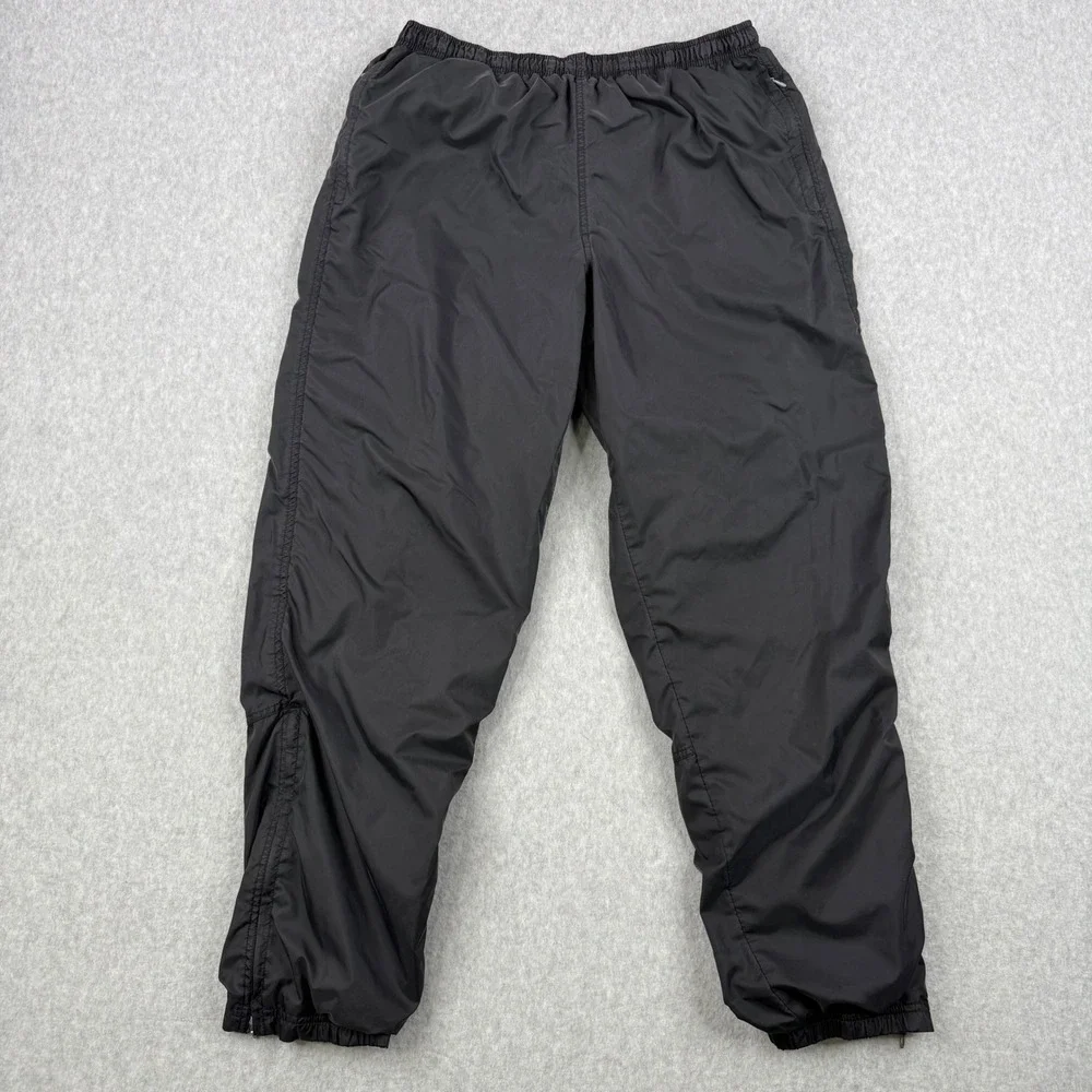 Vintage Nike Track Pants Mens Medium Black‎ Lined Windbreaker Ankle Zip Joggers