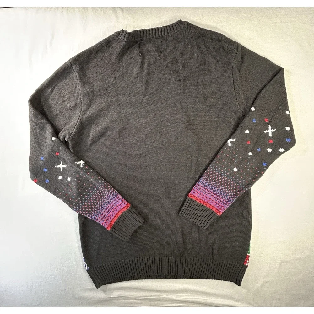 Ugly Christmas Sweater Disco Dancing Santa Men's Large Flashing Disco Lights