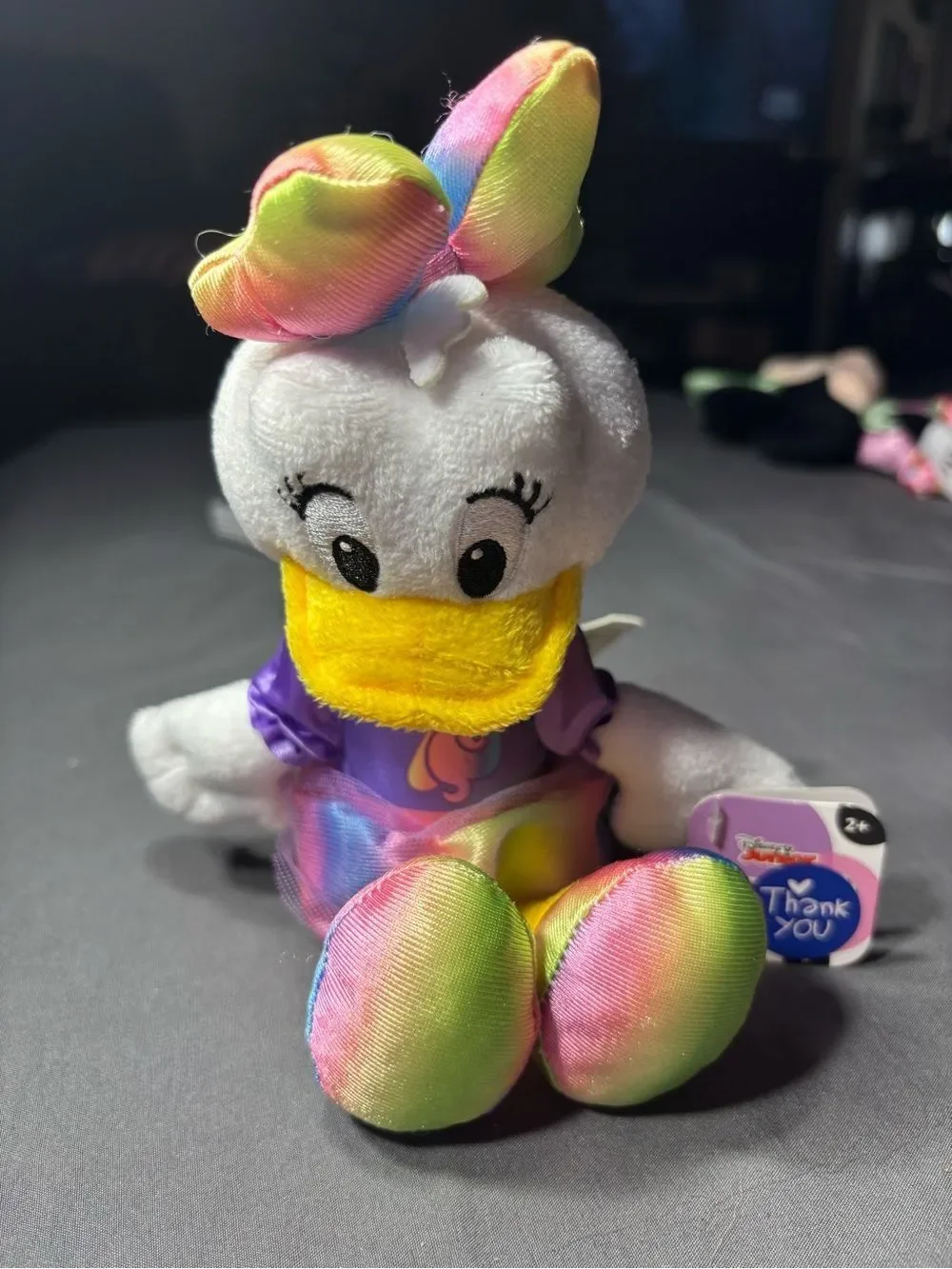 New Disney Daisy Duck Unicorn Plush Toy - White & Rainbow