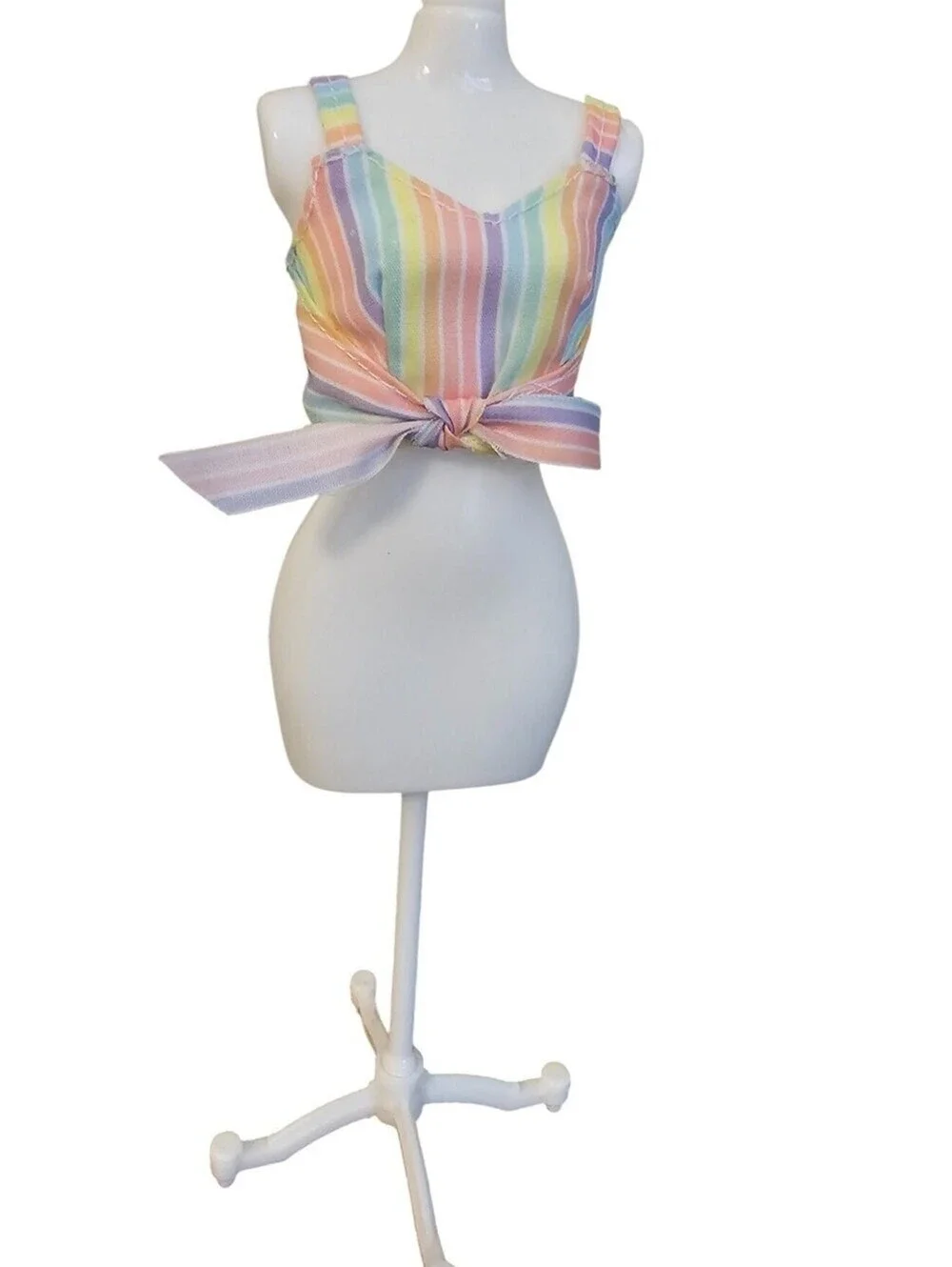 Barbie Clothes : Modern Striped Fashion Boho Style Summer Halter Top ~ Mattel