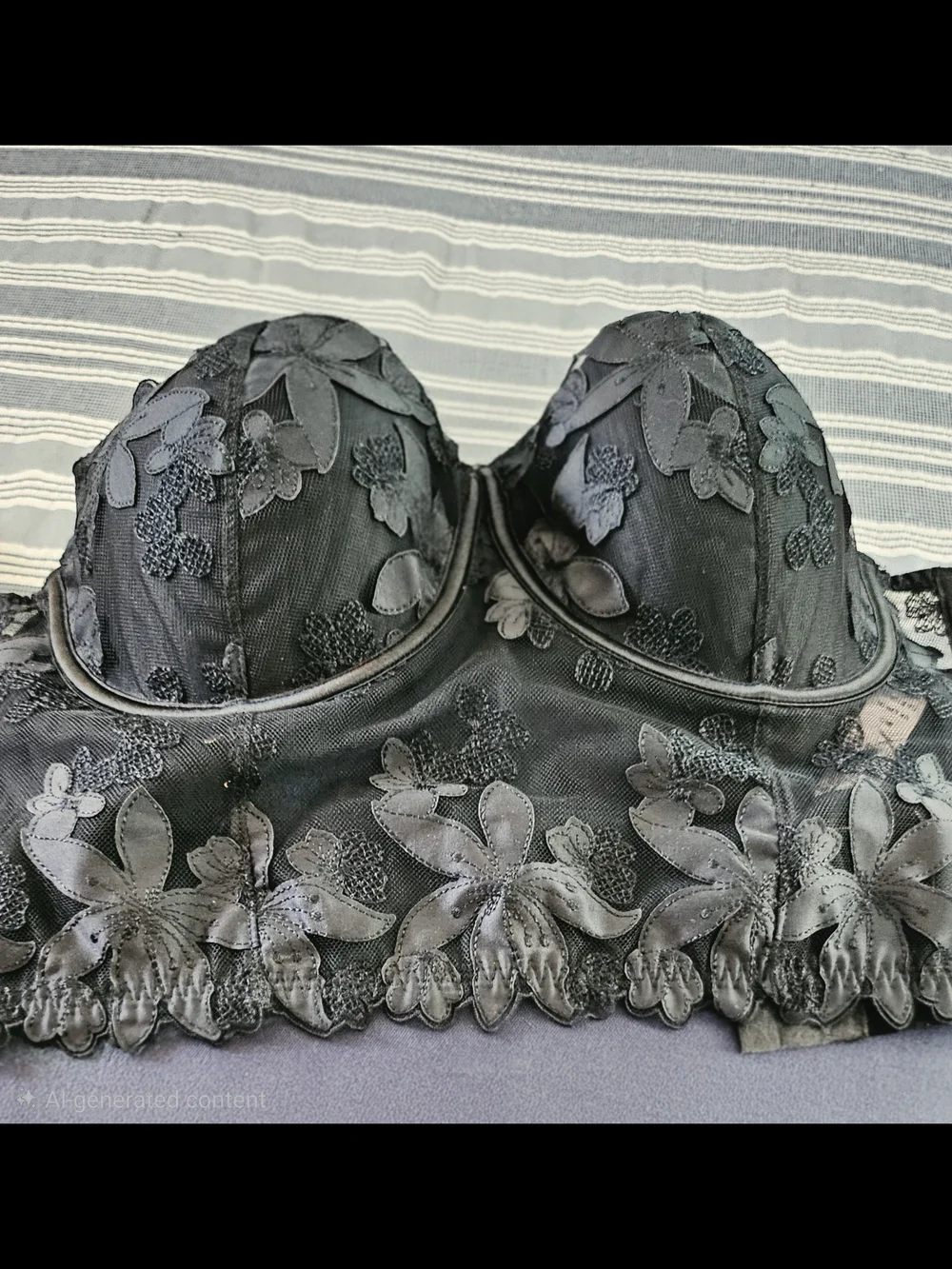 Victoria's Secret Black Floral Lace Longline Corset Balconette Bra