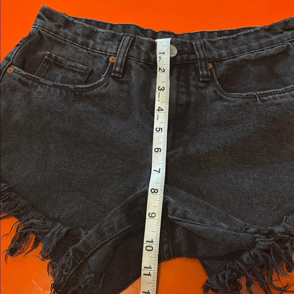 Blank NYC Black Frayed Denim Jean Shorts size 25