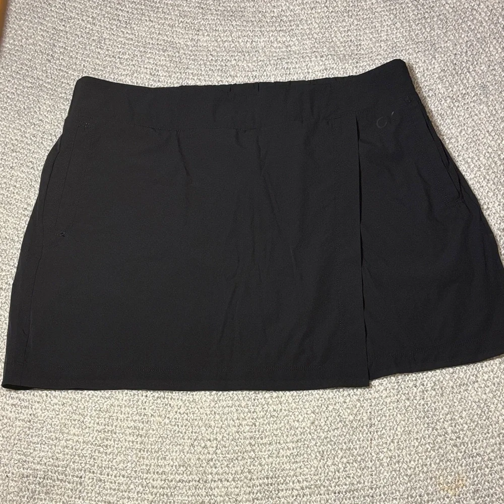 Calvin Klein Black Active A-Line Side Vent Skort with Shorts and Pockets