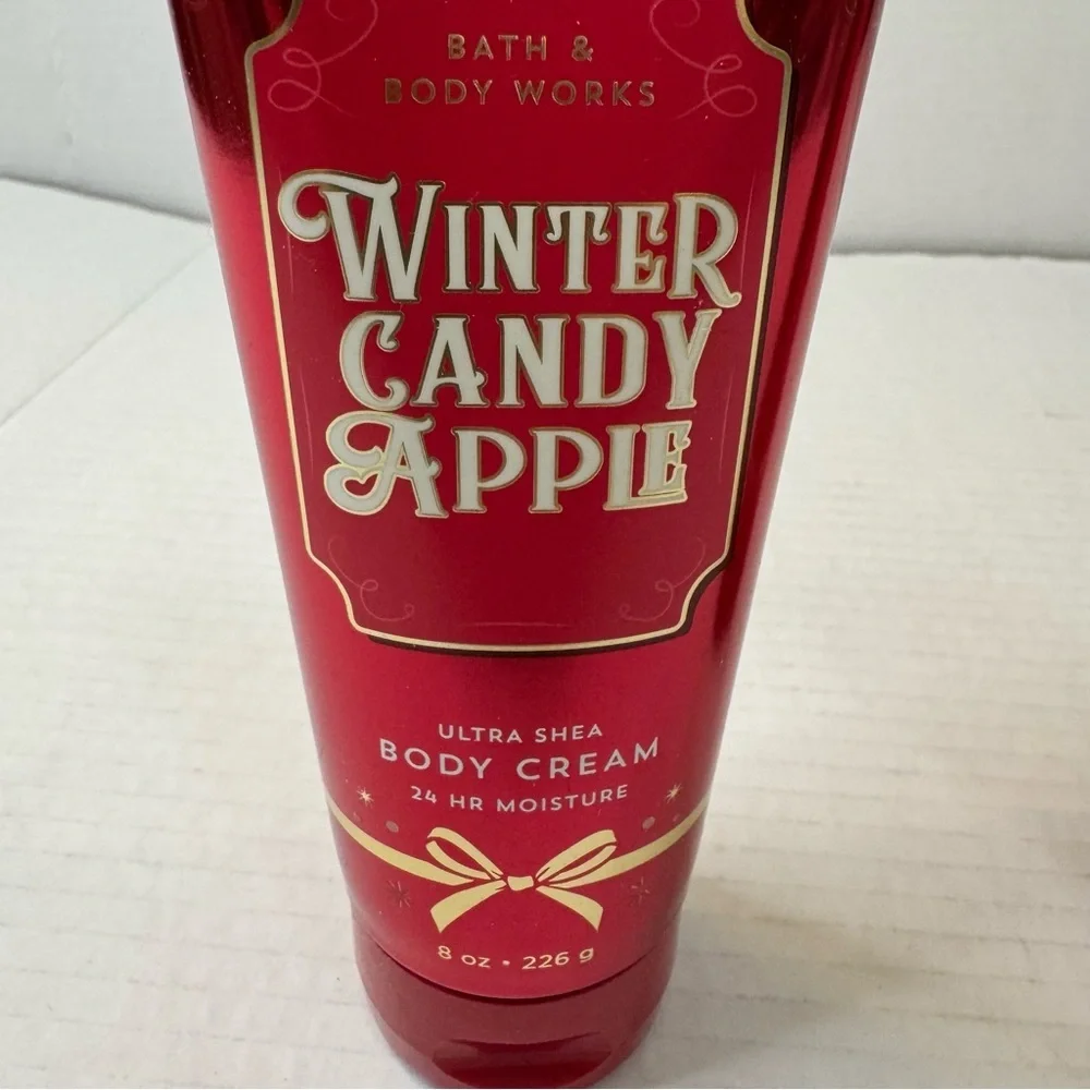 Bath & Body Works Winter Candy Apple Ultra Moisture Shea Body Cream 8oz x2