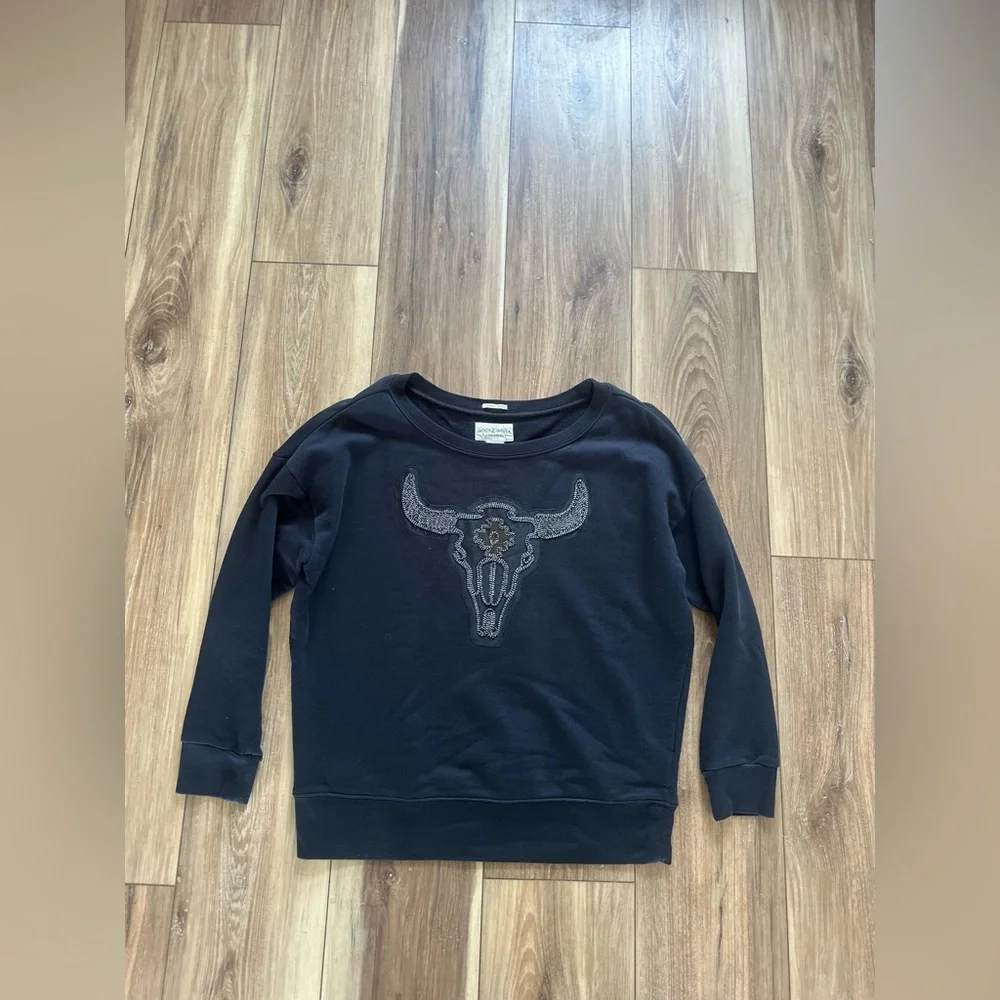 Denim & Supply Ralph Lauren women’s Black Embroidered Sweatshirt size medium