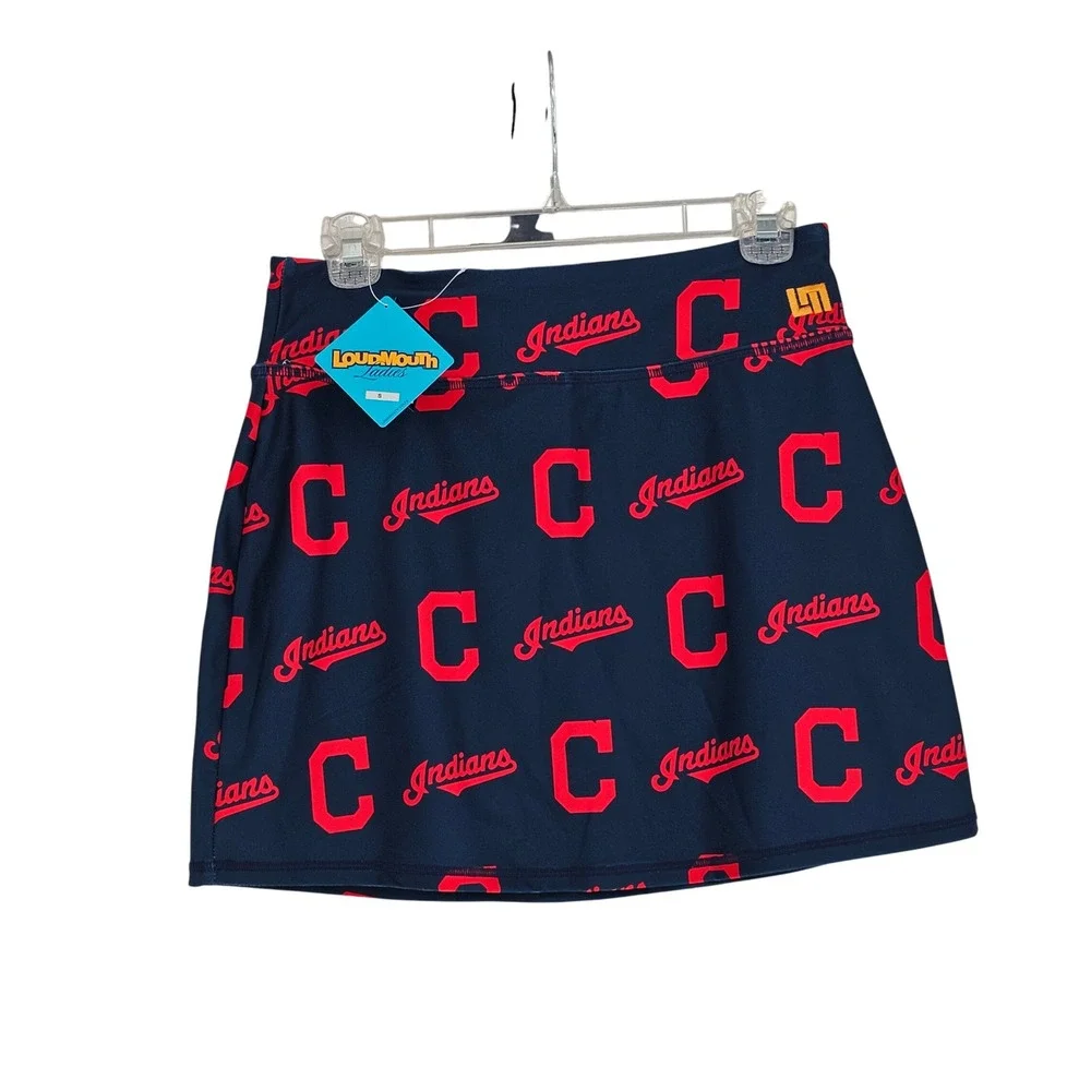 Loudmouth Cleveland Indians Active Skort S Navy MLB Logo Golf Skirt‎ Deadstock
