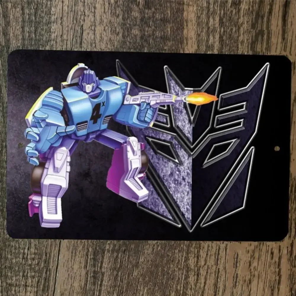 Crash Test 4x Daytonus Decepticon 8x12 Metal Wall‎ Sign Poster Transformers