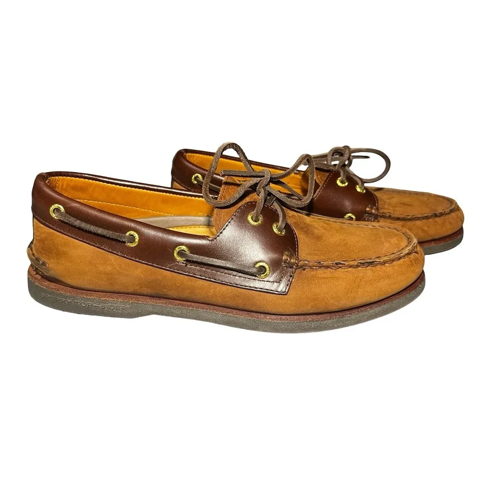 Sperry Gold Cup Authentic Original Boat Shoes Mens 10.5 M Tan Brown STS10216