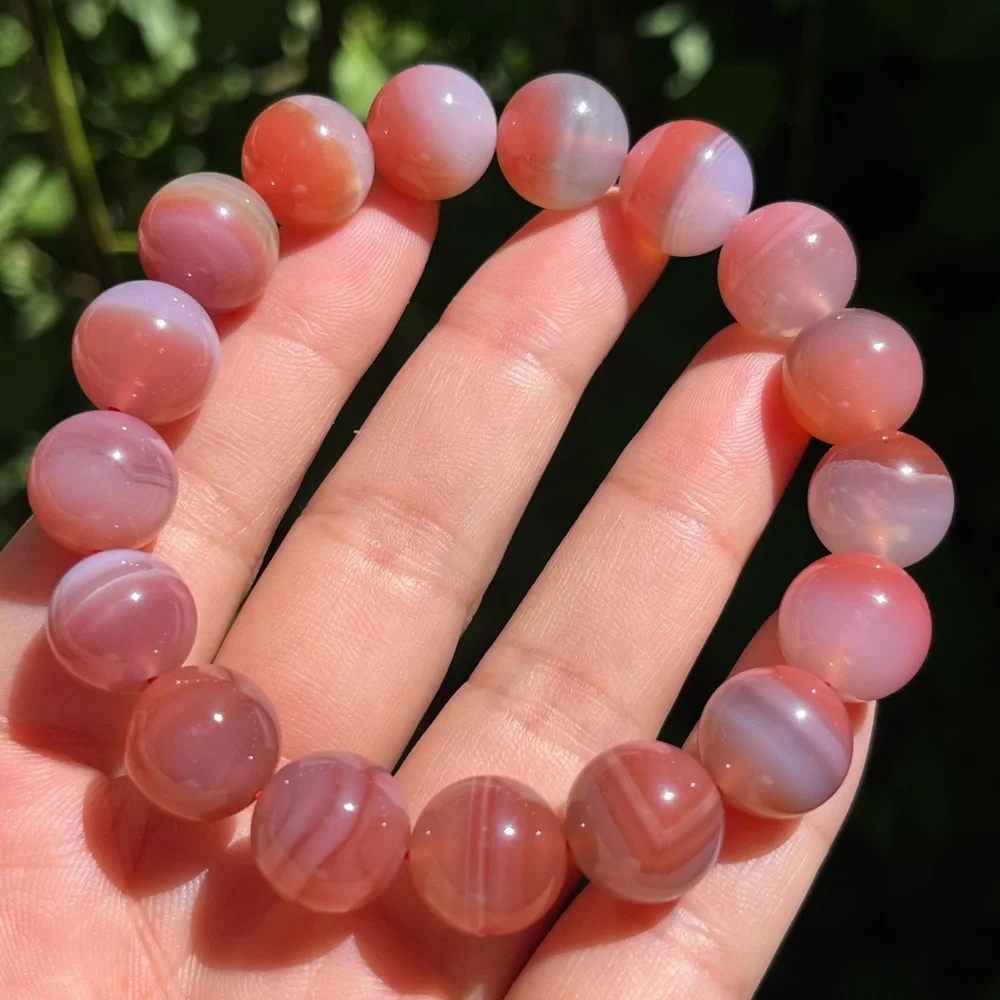 12.5mm Stretchable‎ Red Yanyuan agate bracelet 1485
