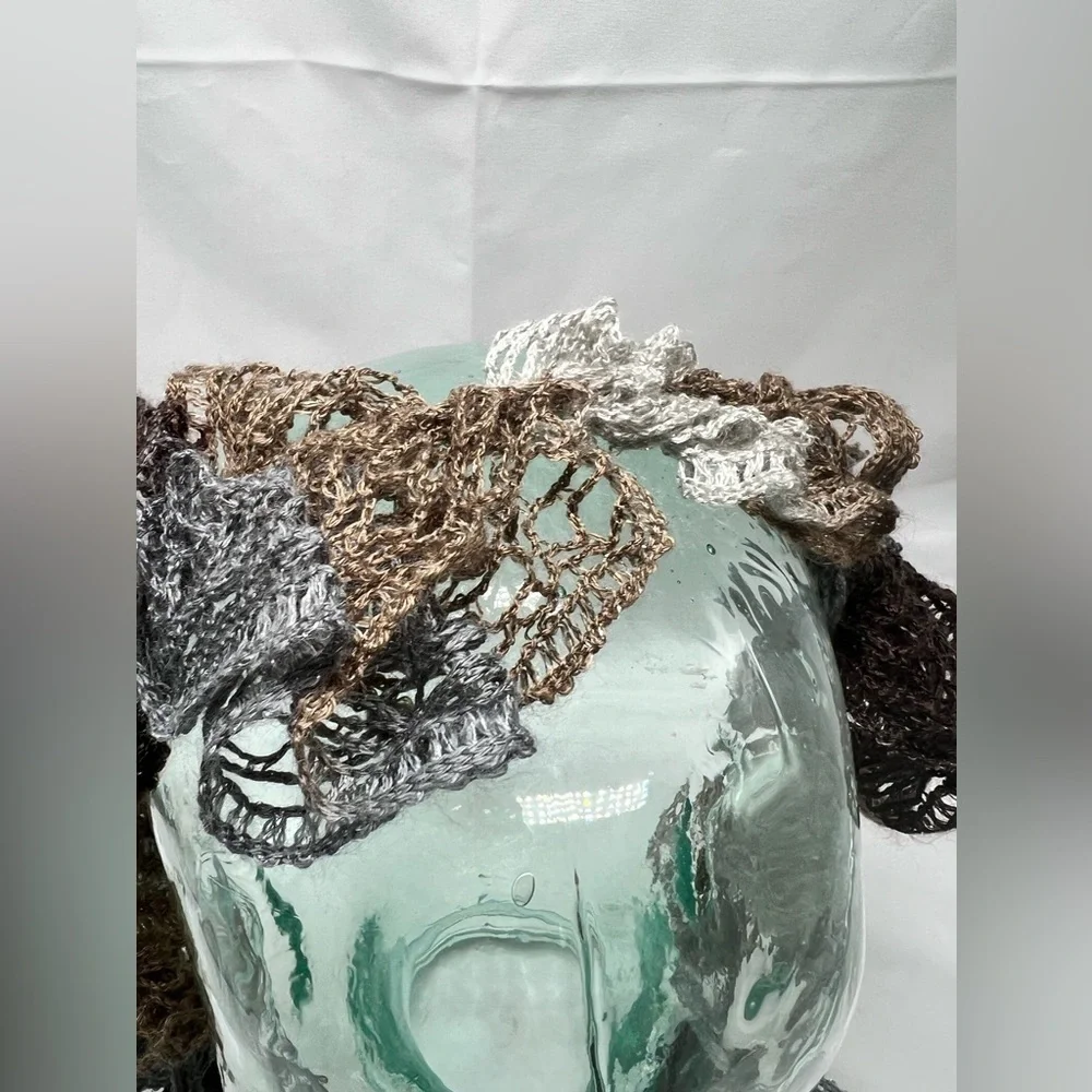 Handmade Crochet Scarf in Earth Tones