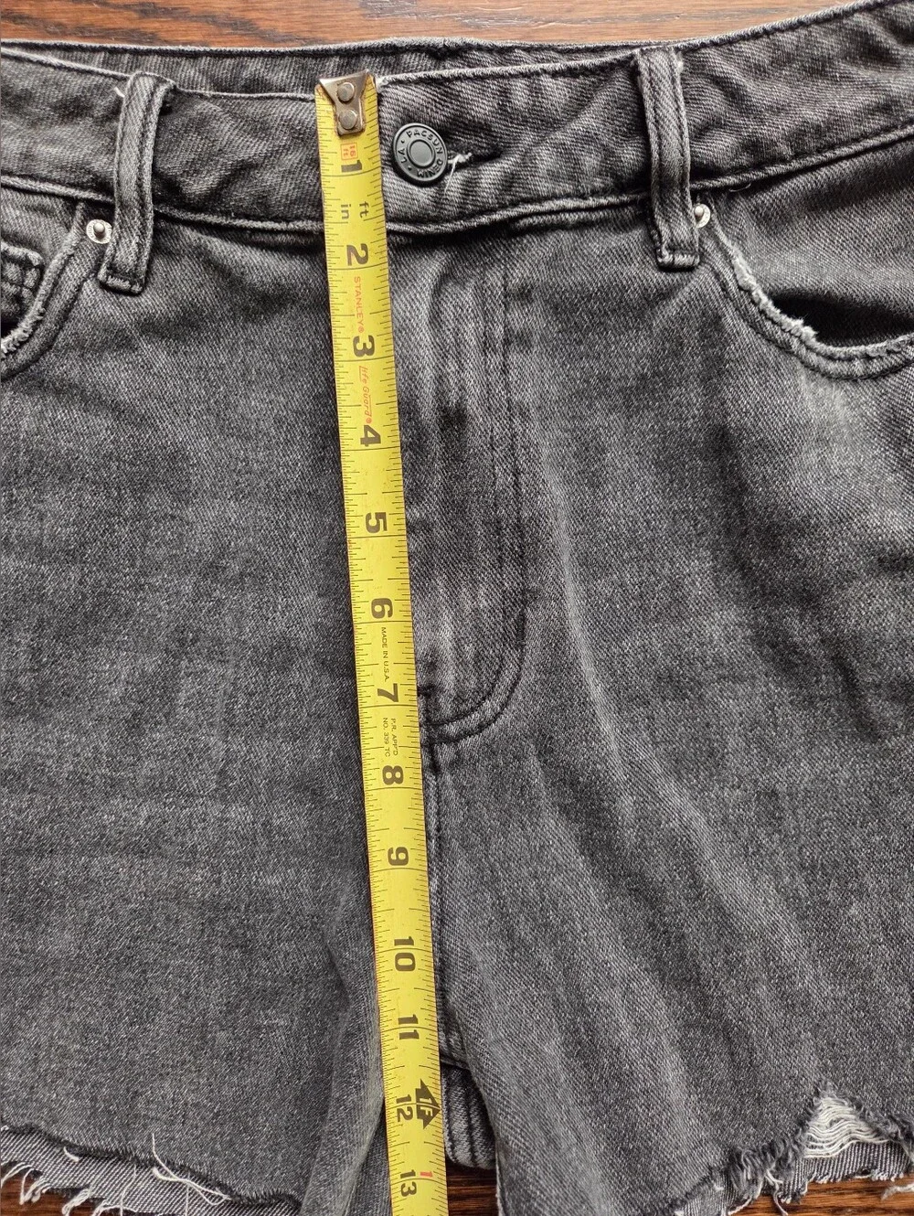 PacSun Gray Distressed High-Rise Mom Jean Shorts
