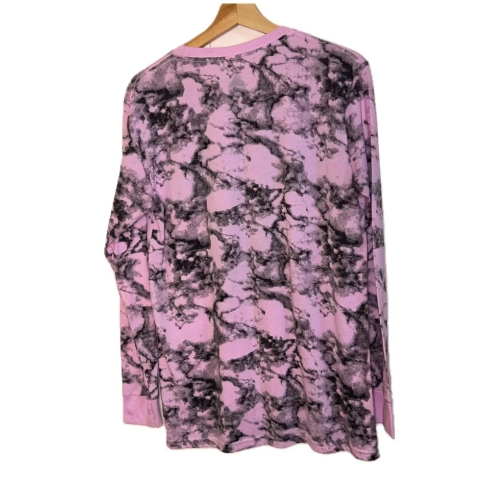Men’s LAUNDER Trippy Pink Groovy Tie Dye Long Sleeve T-Shirt Vintage‎ Sz M