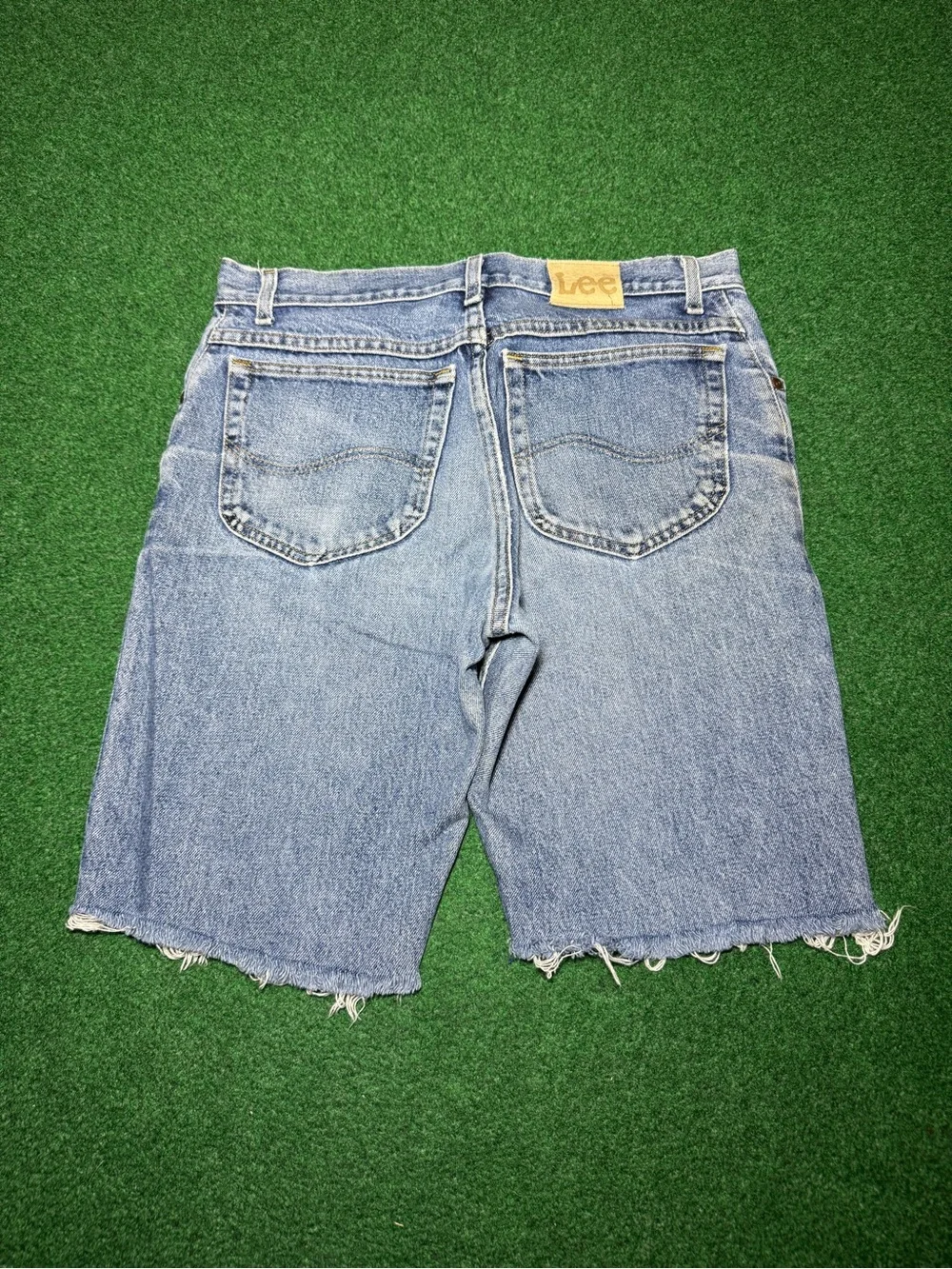 Lee Vintage Denim Shorts Cutoff 34 80s 90s Grunge 10” Distressed Jorts