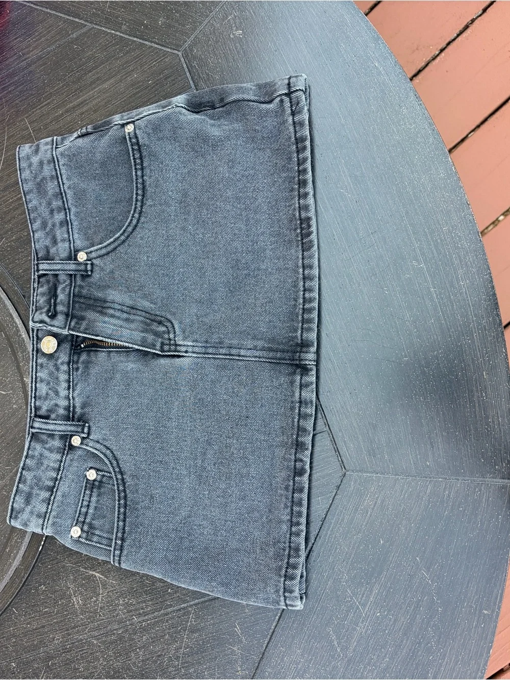 Edikted Black Denim Mini Skirt