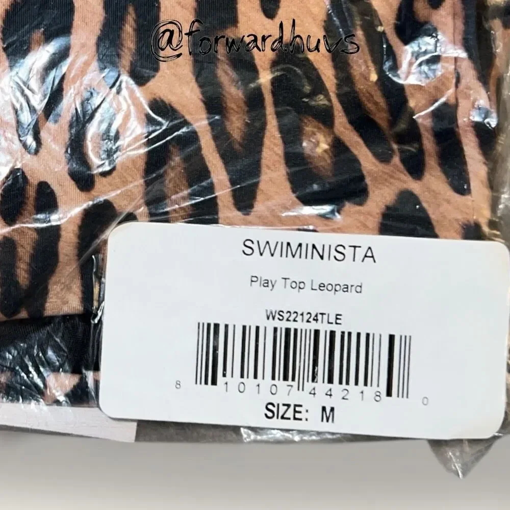 Swiminista Play Top Leopard Print Adjustable Bikini Top M