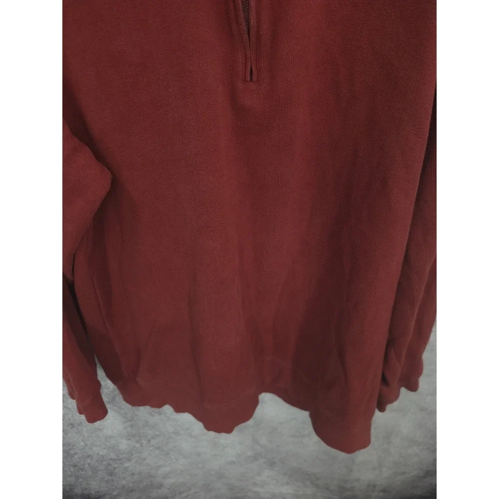 Roundtree & Yorke‎ Sweater Mens XL Red 1/4 Zip Mockneck Long Sleeve