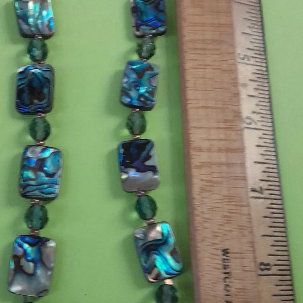 Vintage Abalone Necklace Signed 
