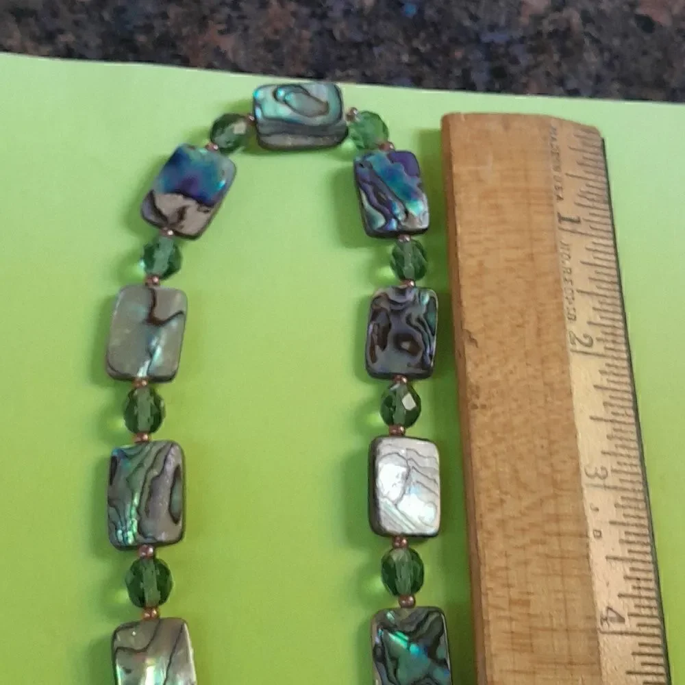 Vintage Abalone Necklace Signed 