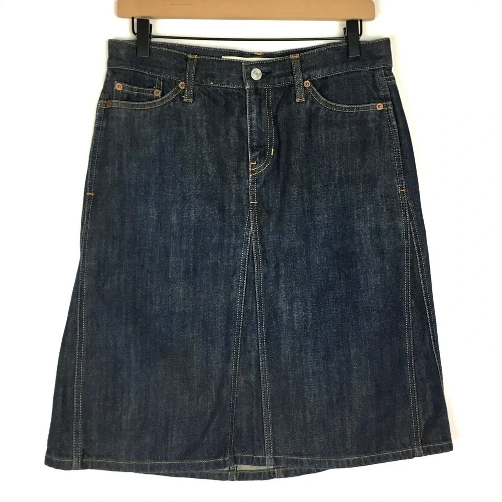 GAP Vintage Y2K Denim Jean Skirt Flare Western Rodeo Cowgirl 100% Cotton Size 6