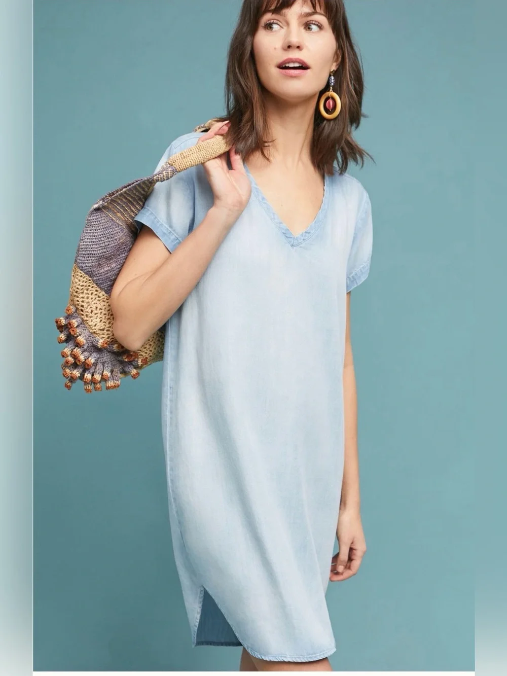 Anthropologie cloth & stone Black Tunic Dress | Size Medium |