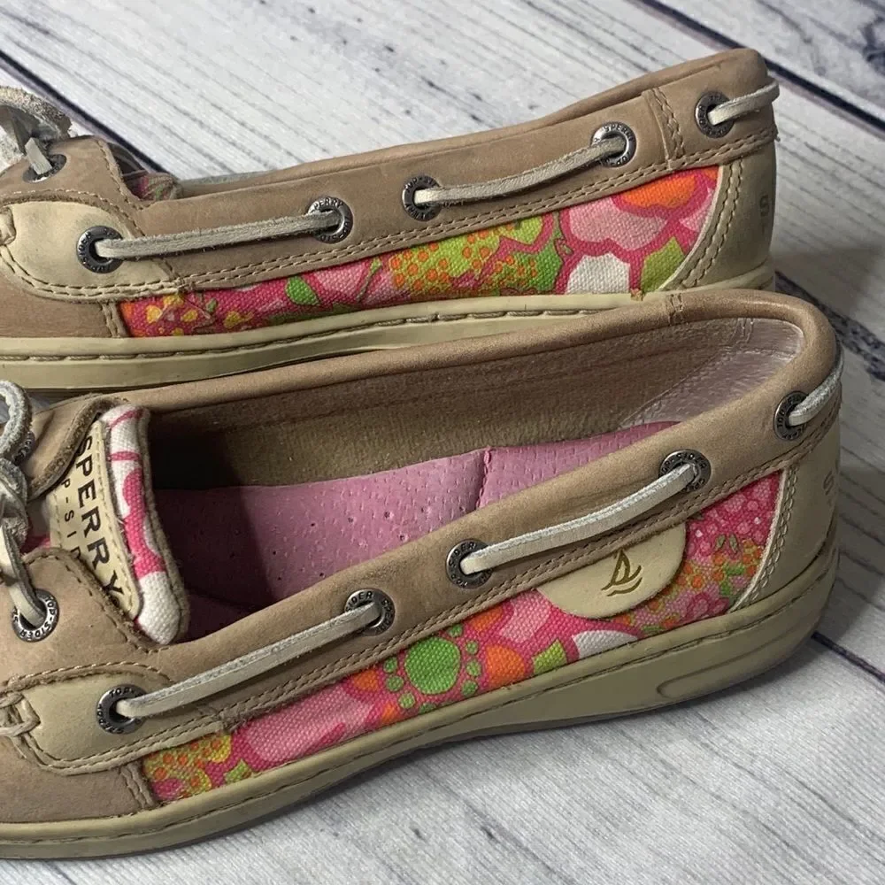 Sperry Top Sider Womens 6.5 Pink/Yellow Floral‎