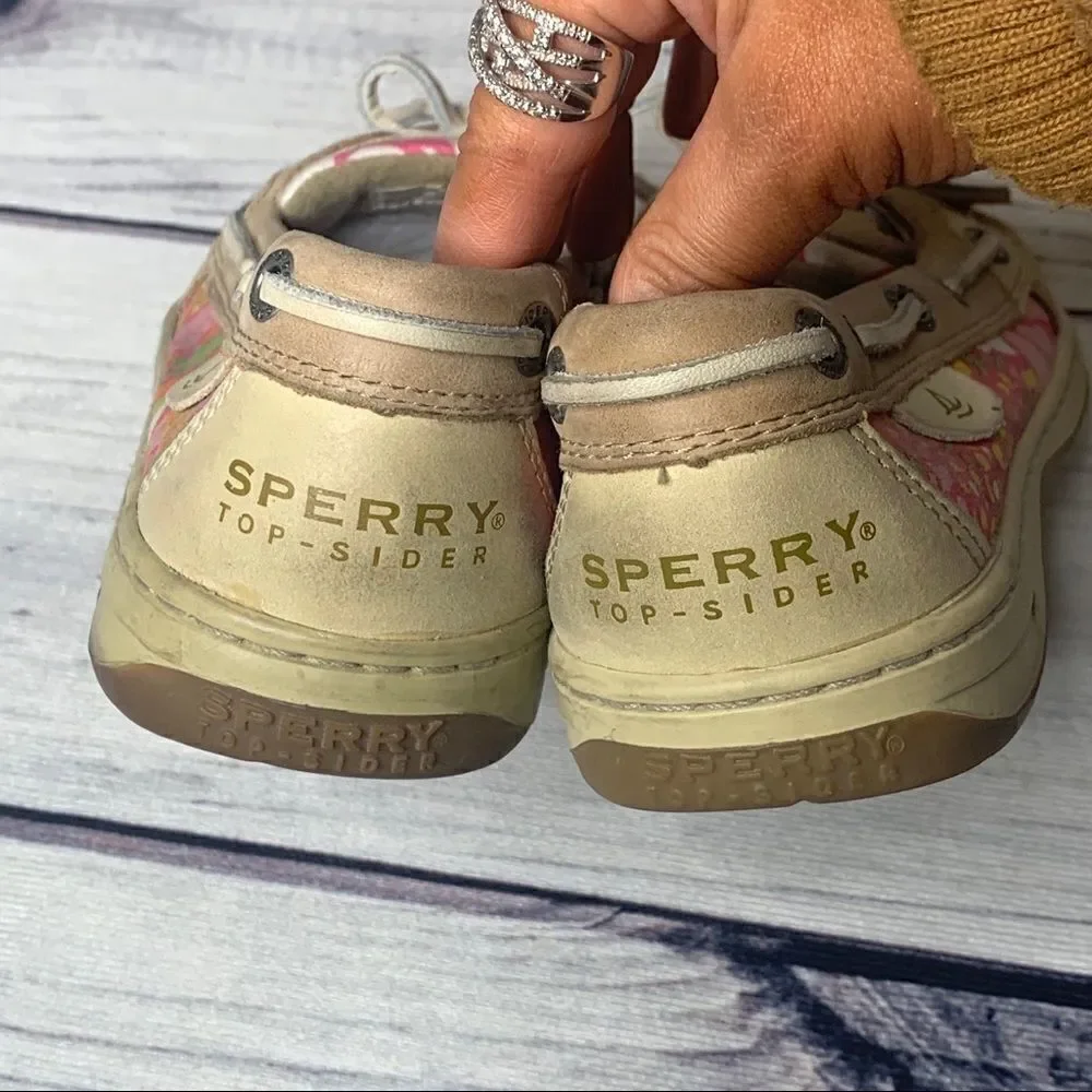 Sperry Top Sider Womens 6.5 Pink/Yellow Floral‎