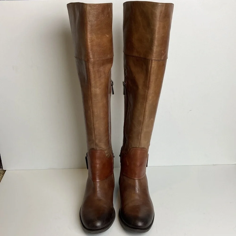Vince Camuto Beatrix Harness Boot in Russet Sz 8 Riding Knee High Equestrian