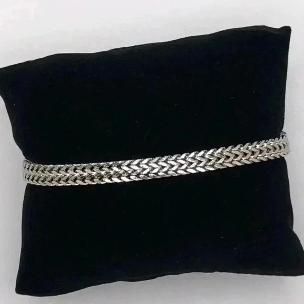 Men’s 6mm Double Franco Stainless Steel Chain Bracelet Buckle Closure NWT