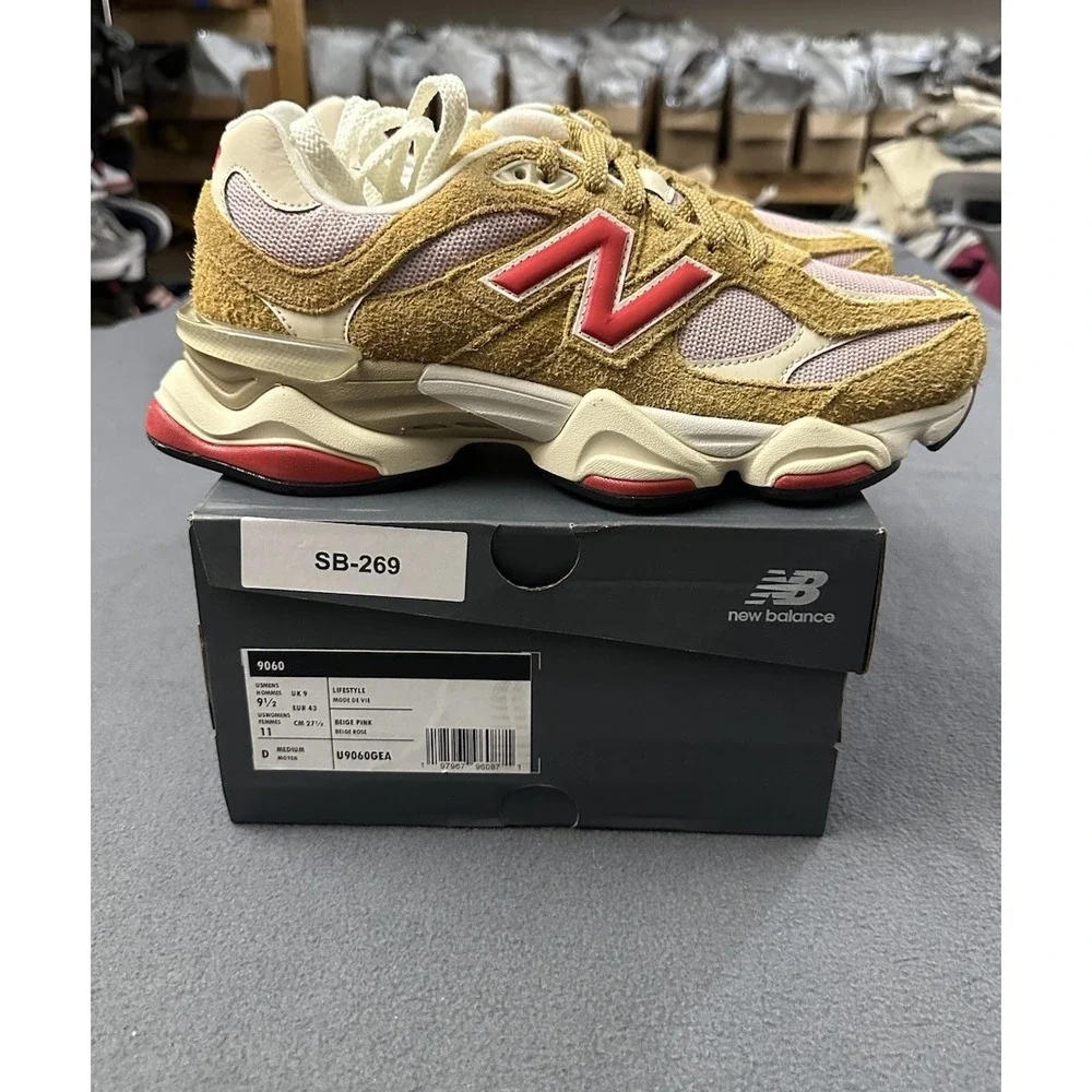 New Balance 9060 Great Plains Beige True Red U9060GEA Size 9.5M/11W Sneakers NIB