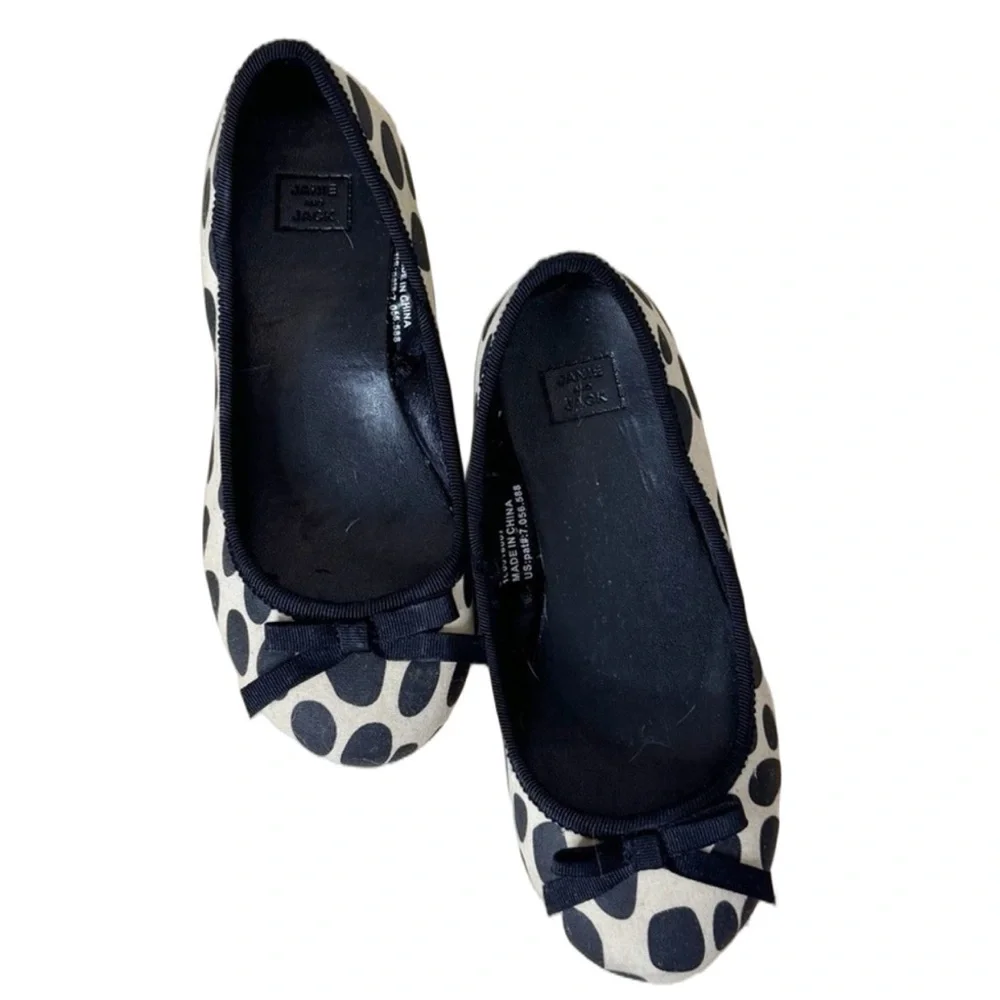 Janie and Jack Polka Dot Flats .Size 9. New. Dalmatian Print.