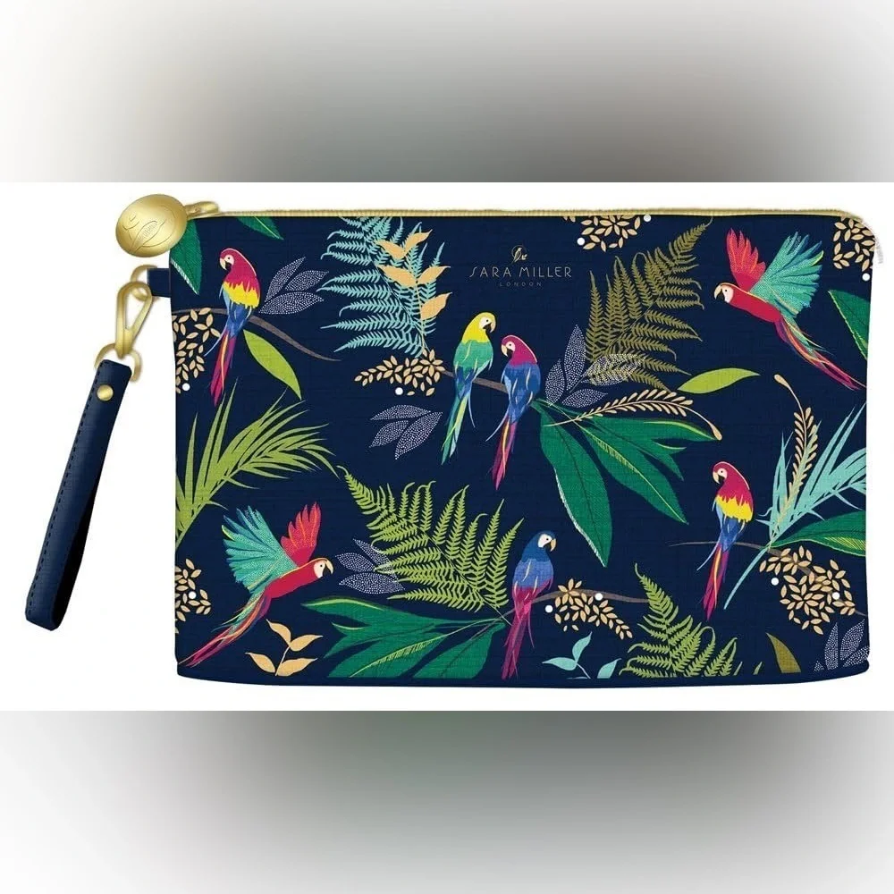Sara Miller Clutch Cosmetic Pouch Tropical Parrot