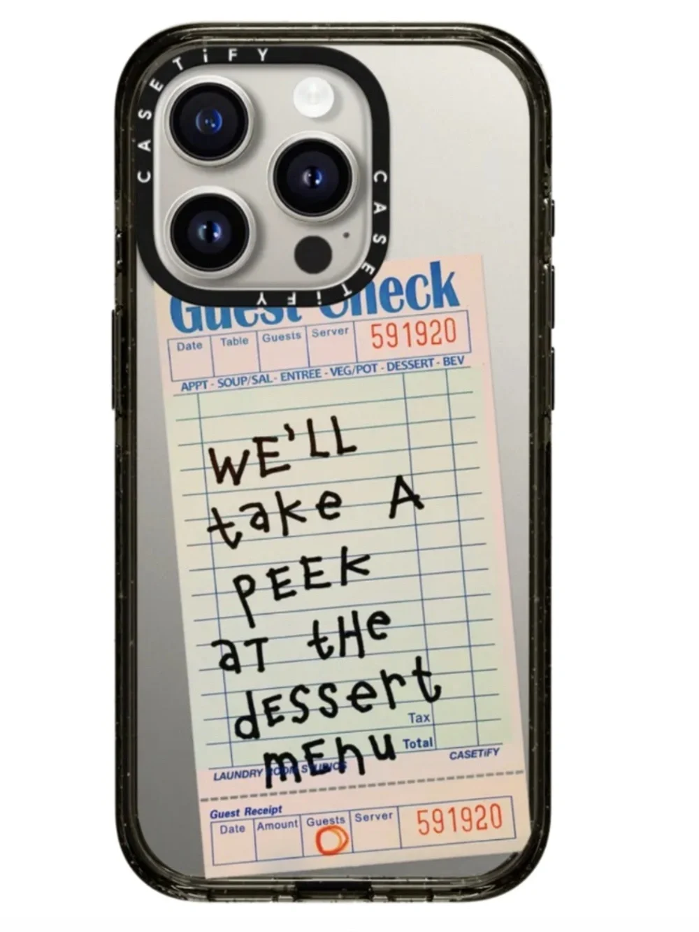 CASETiFY Dessert Menu Case for iPhone 15 Pro in Black (Impact, MagSafe)