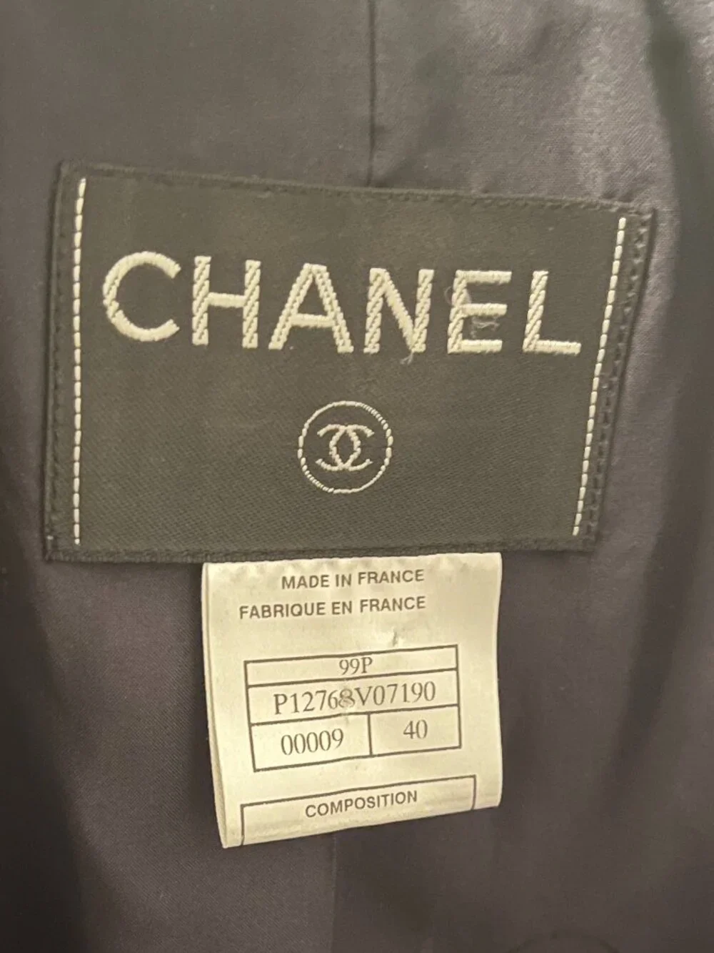 Chanel Vintage 99P Navy Wool Blazer Sz 40