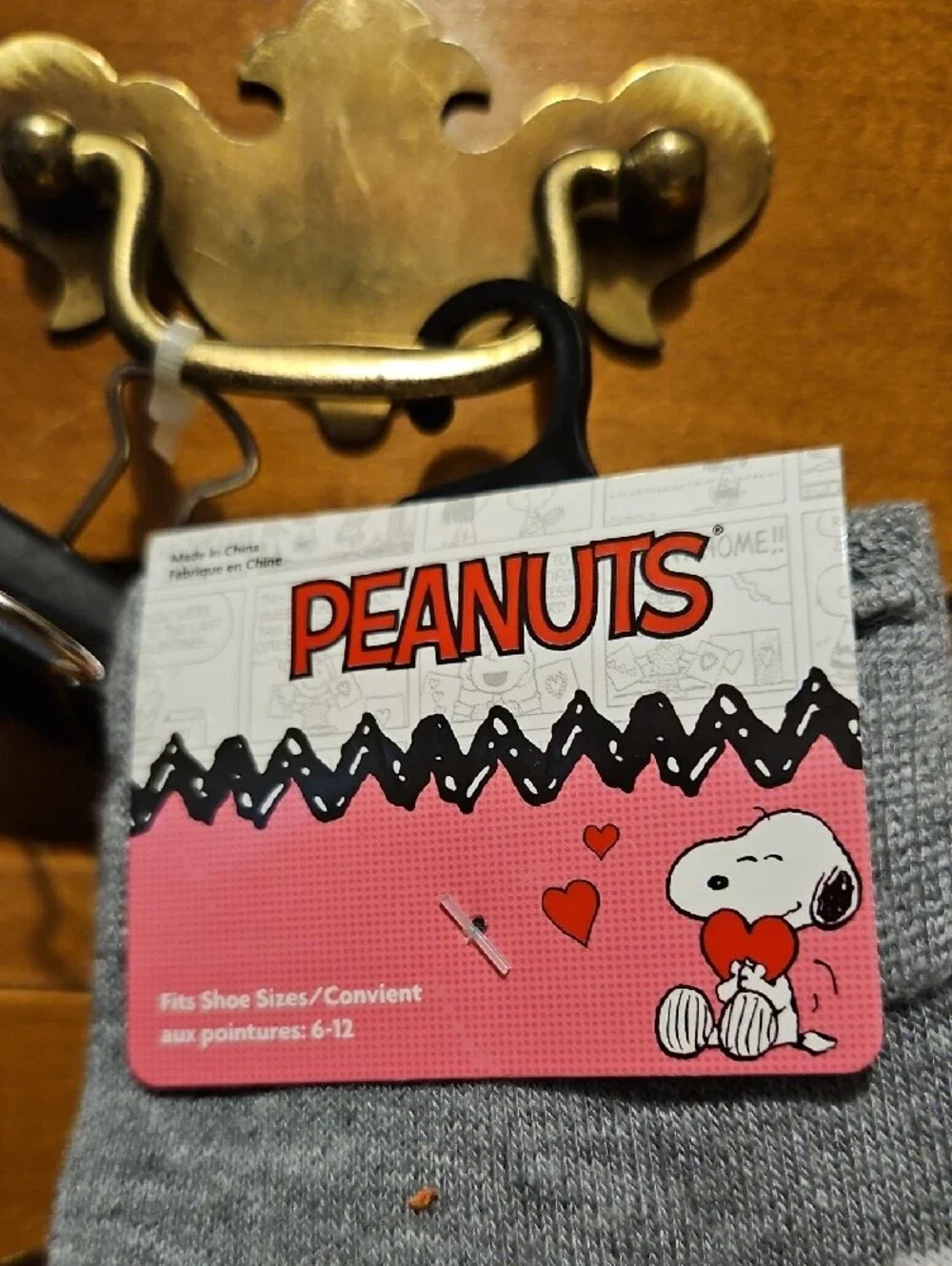 Peanuts gray socks