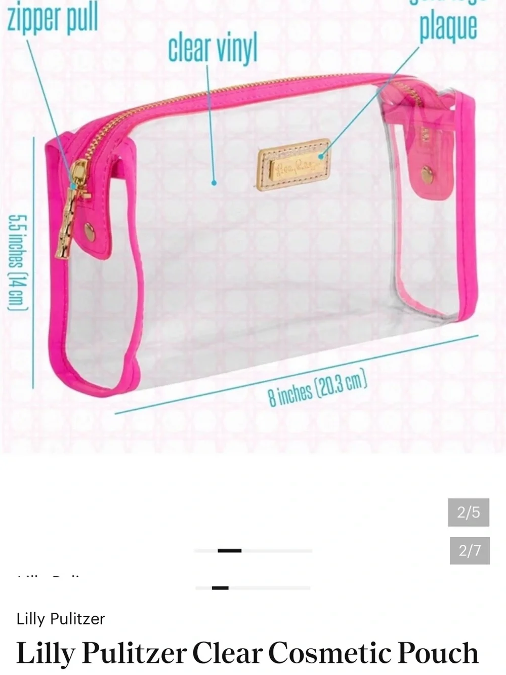 Lilly Pulitzer clear cosmetic