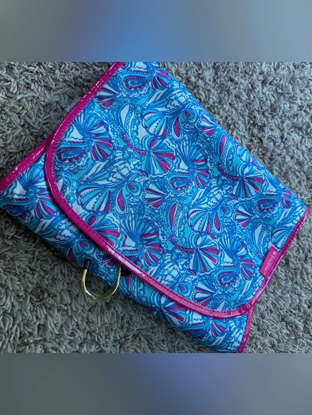 Lilly Pulitzer for Target My Fans Hanging Valet Cosmetic Travel Toiletry Bag