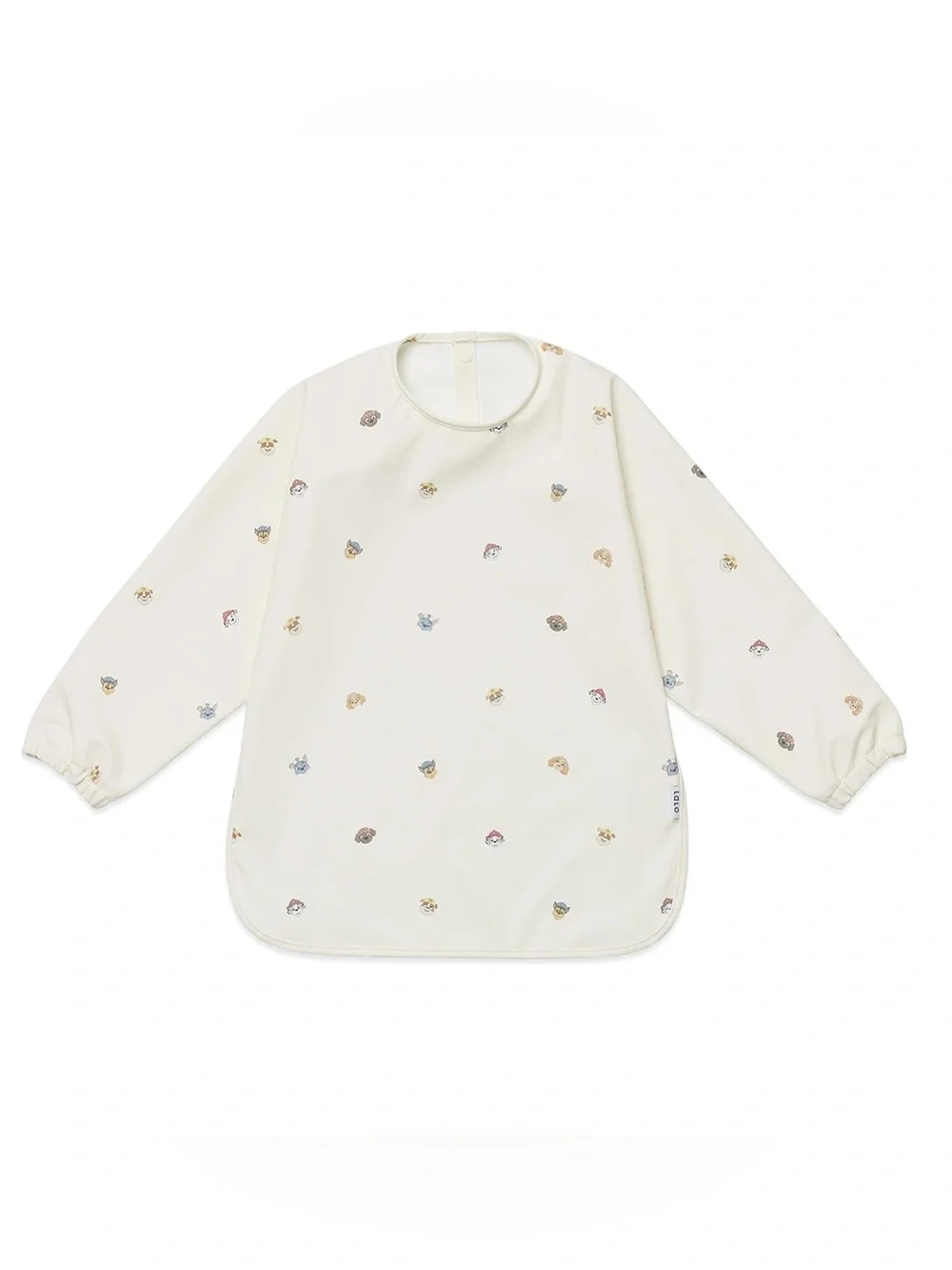 Long-Sleeve Bib Smock in Cream with paw patrol patrol