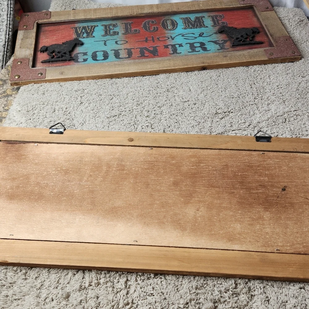 2 Western Decorative Signs With Horses