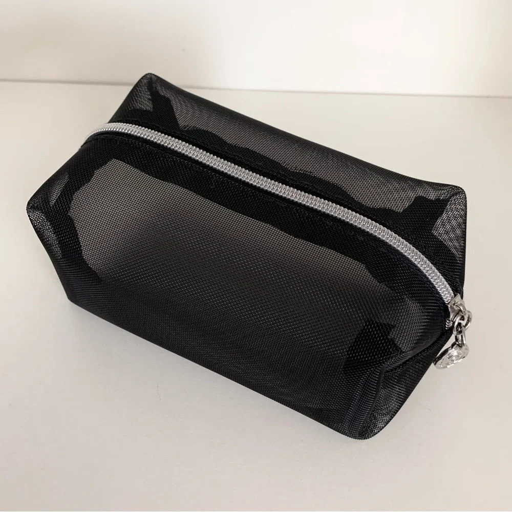 Lancôme black mesh cube zippy pouch