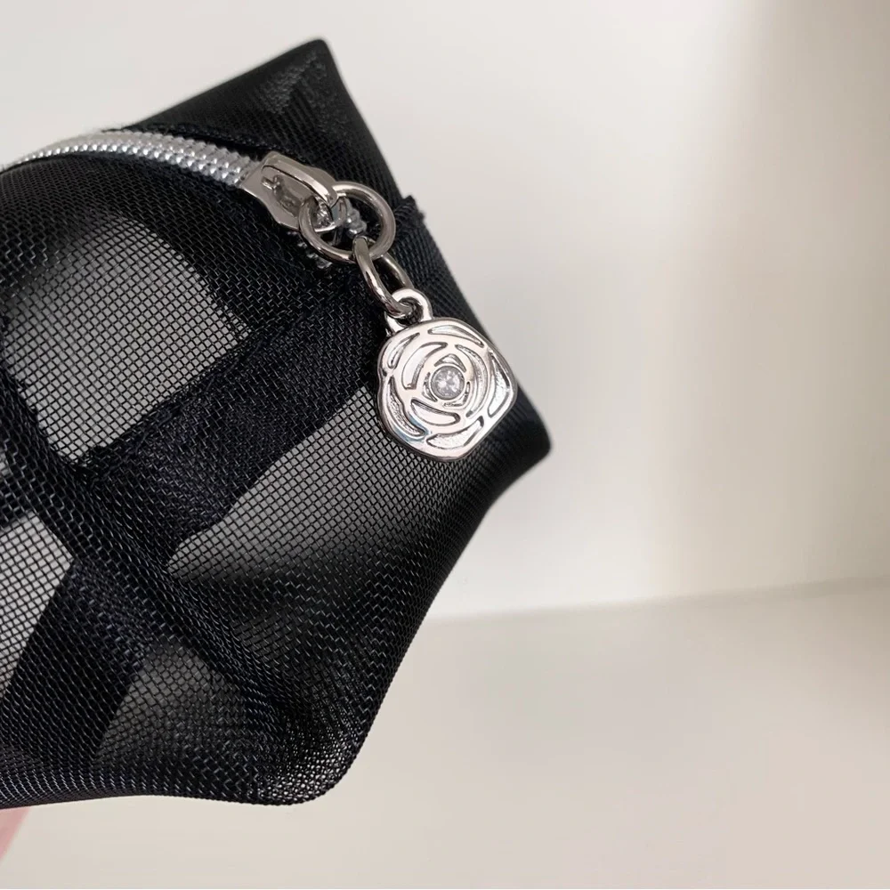 Lancôme black mesh cube zippy pouch